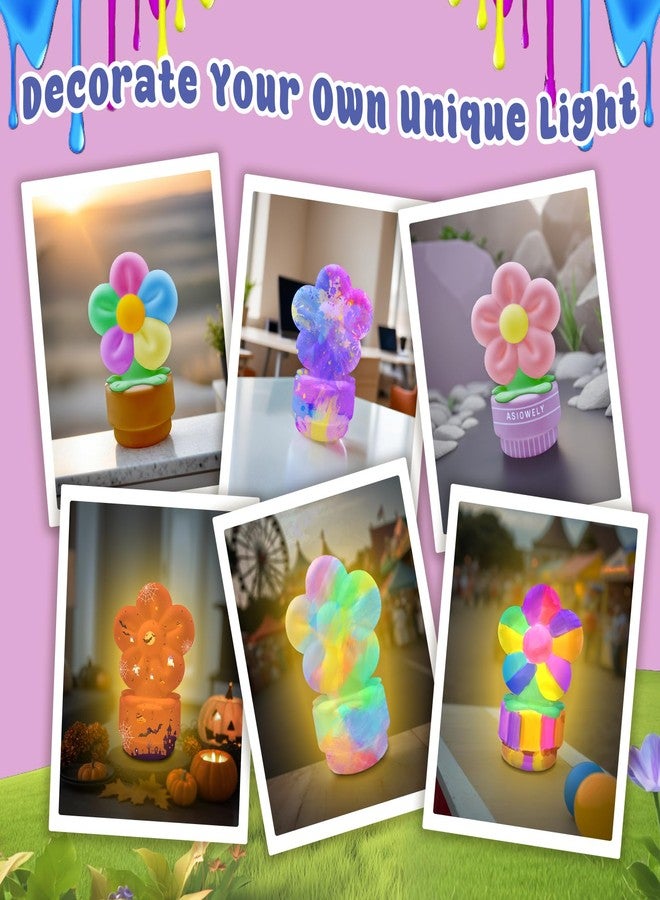 ASIOWELY Paint Your Own Lamp Kits,Arts and Crafts for Girls 8-12,DIY Arts Supplies for Kids Toys Ages 4-6-8,Flower Night Light Painting for Girl 5-10,Birthday Christmas Gifts for 3-12+ Years Old - Image 5